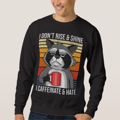 I Dont Rise  Shine I Caffeinate  Hate Mad Coffe Sweatshirt