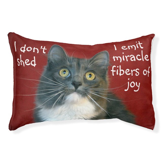 I Don't Shed Cat Bed Features Long Hair Cat (Front)