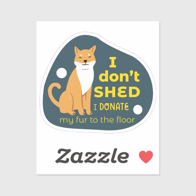 I don't shed cute shiba inu dog navy yellow sticker (Sheet)