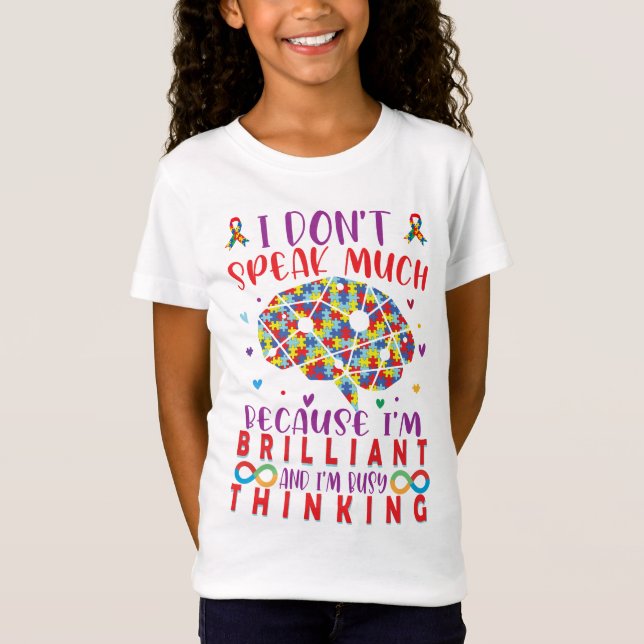 I Dont Speak Much Brilliant Autism Autistic Boys G T-Shirt (Front)