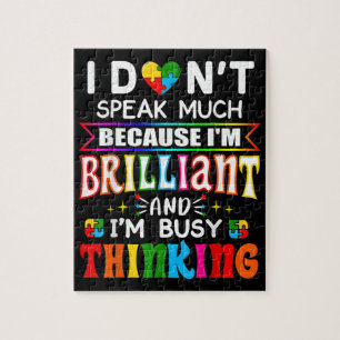 I Dont Speak Much Brilliant Autism Autistic Jigsaw Puzzle