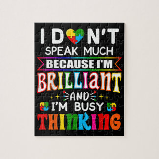 I Dont Speak Much Brilliant Autism Autistic Jigsaw Puzzle