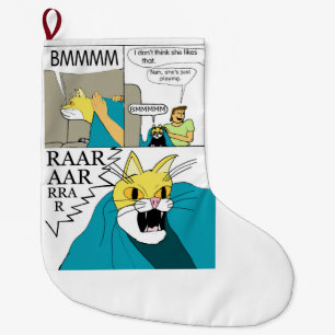 I don't think she likes that large christmas stocking