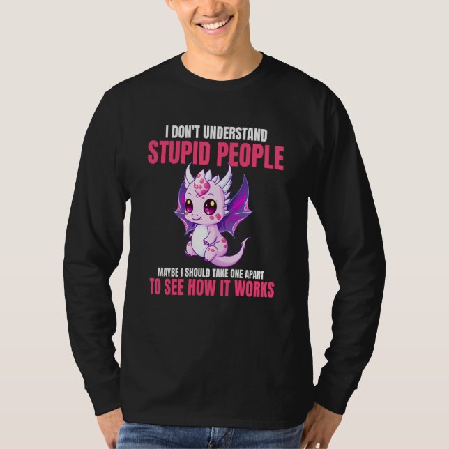 I Don't Understand Stupid People  Dragons    3 T-Shirt (Front)