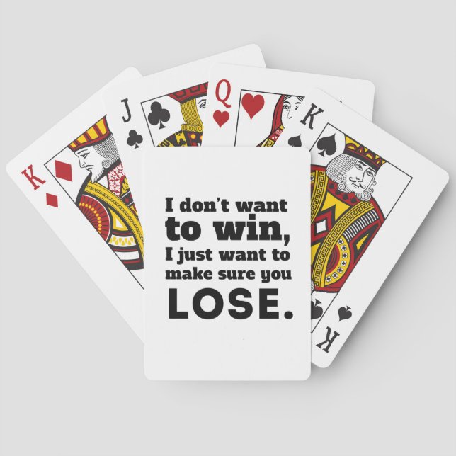 I Don't want to win Poker Cards (Back)