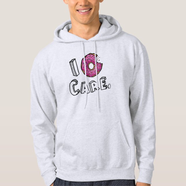 I Donut Care Bitten Pink Donut Hoodie (Front)