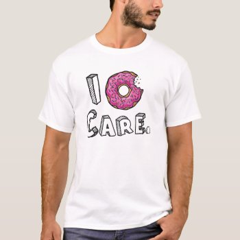 I Donut Care Bitten Pink Donut T-shirt by spacecloud9 at Zazzle