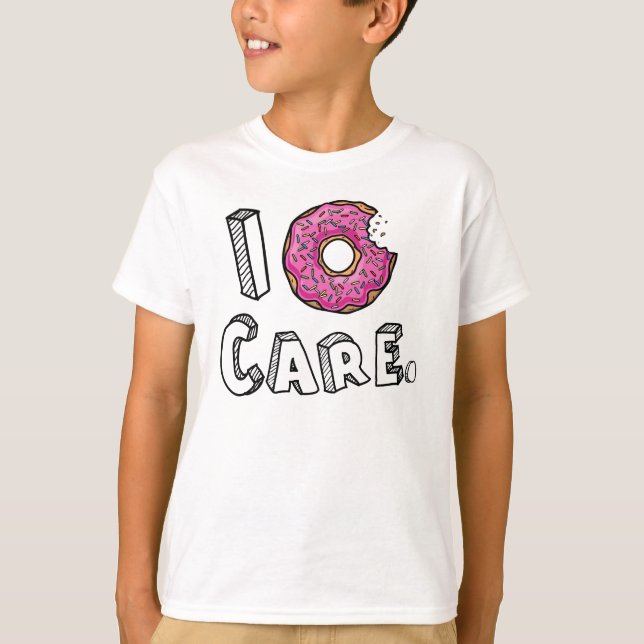 I Donut Care Bitten Pink Donut T-Shirt (Front)
