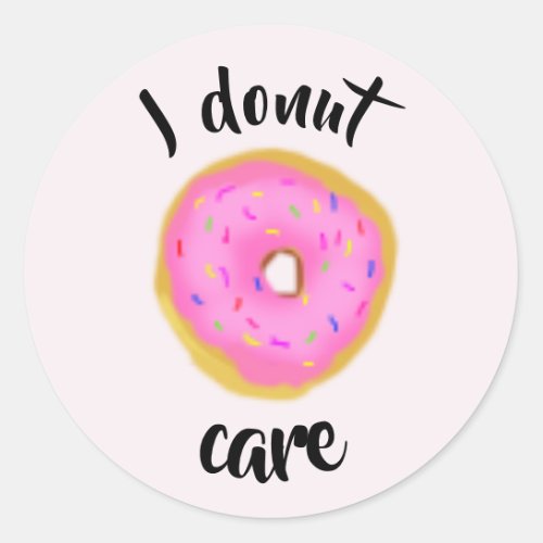 I donut care classic round sticker