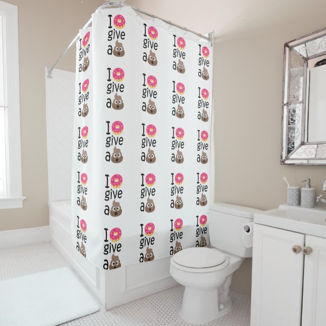 I donut give a poop emoji shower curtain (In Situ)