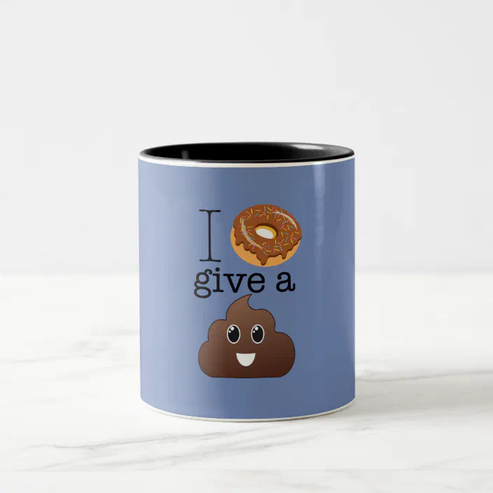 15 oz Donut Coffee Mug I Do Not Give a Poop Emoji Ceramic Microwave and Dishwasher Safe Cup