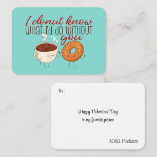I Donut Know Funny Pun Classroom Valentine's Day Note Card