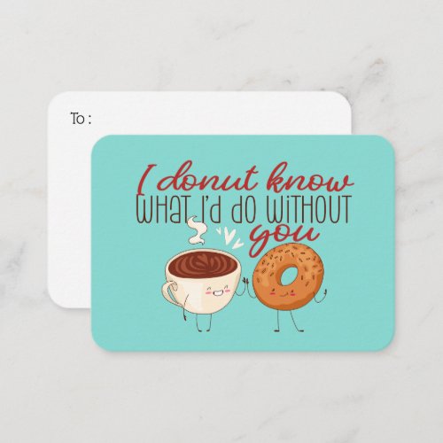 I Donut Know Funny Pun Classroom Valentines Day Note Card