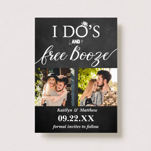 I Do's & Free Booze Modern Wedding Save The Date