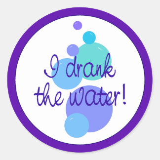 I Drank the Water Classic Round Sticker