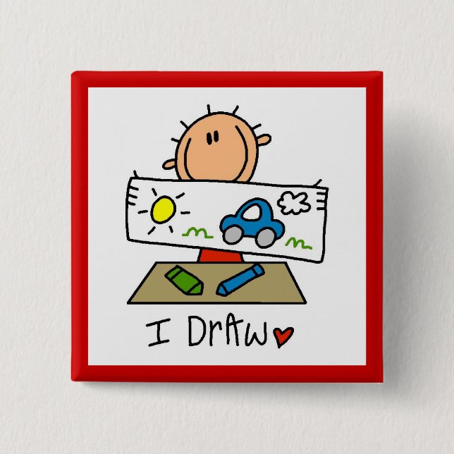 I Draw Pinback Button (Front)