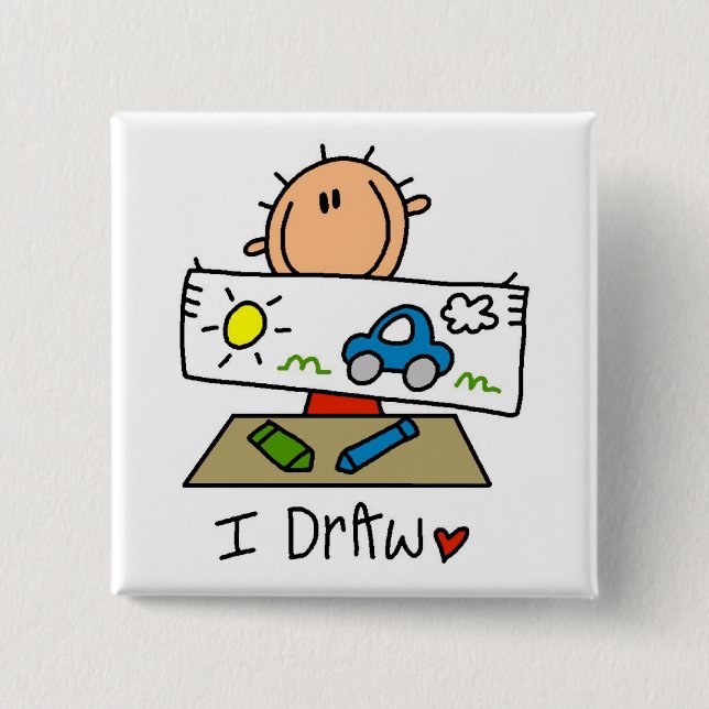 I Draw Pinback Button (Front)