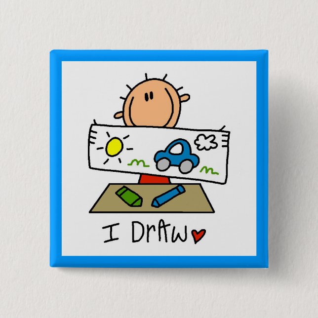I Draw Pinback Button (Front)