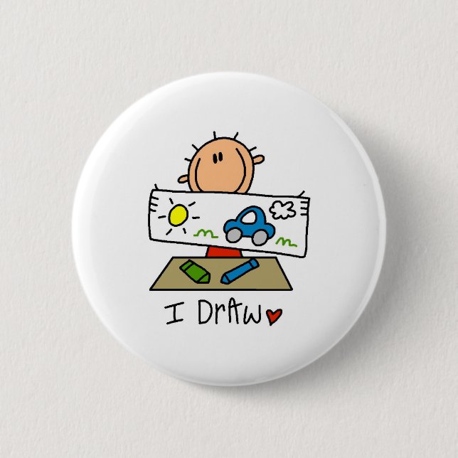 I Draw Pinback Button (Front)