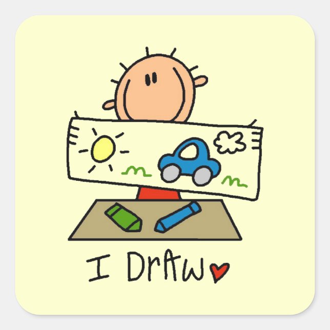 I Draw Square Sticker (Front)
