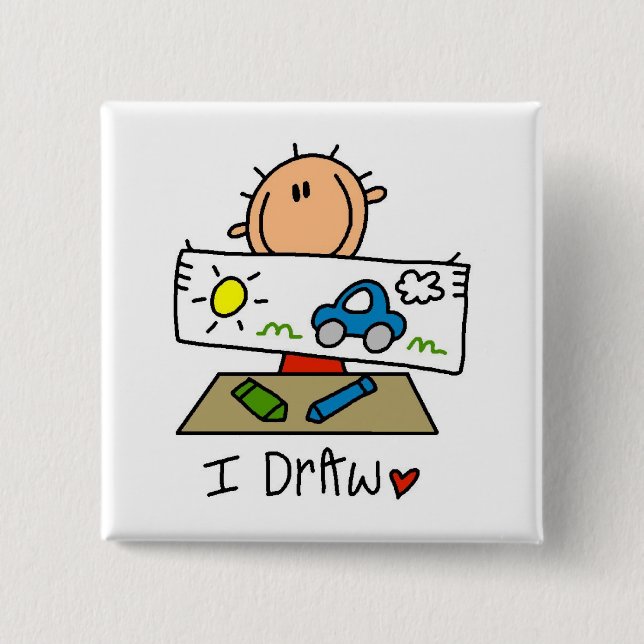 I Draw Tshirts and Gifts Pinback Button (Front)