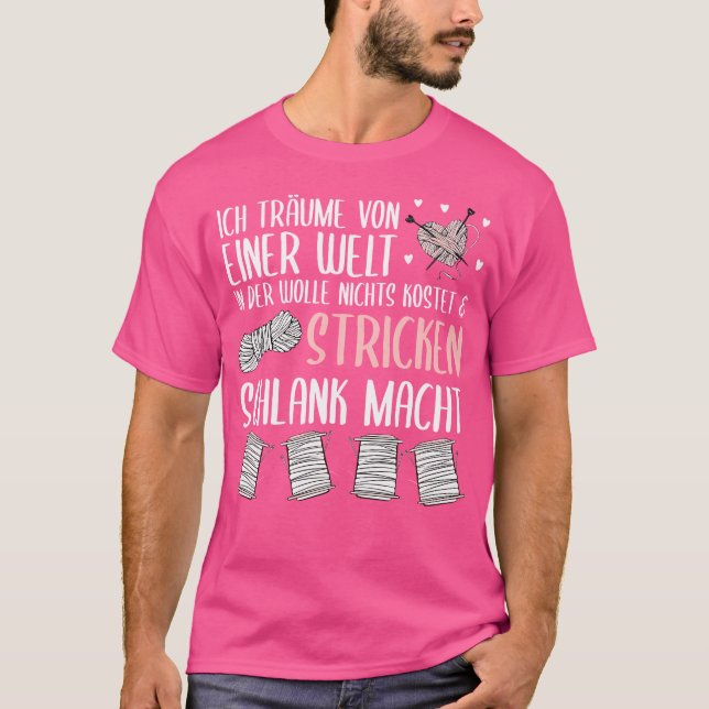 I Dream Of A World In Knitting Slim T-Shirt (Front)