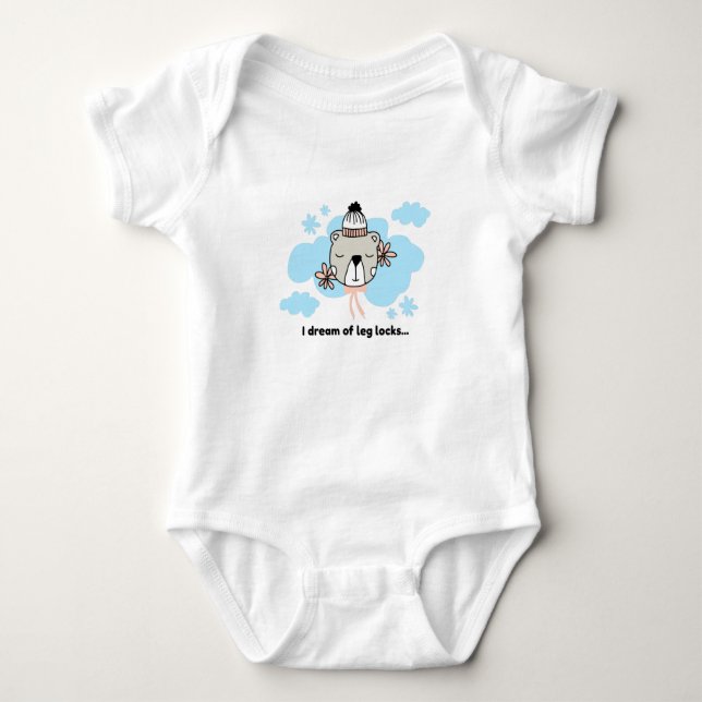 I dream of leg locks baby bodysuit (Front)
