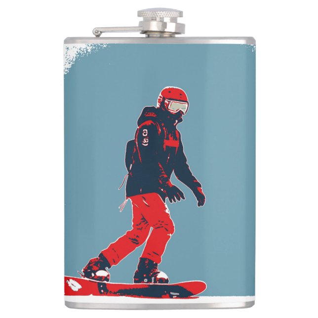 I Dream of Snowboarding - Snowboarder Flask (Front)