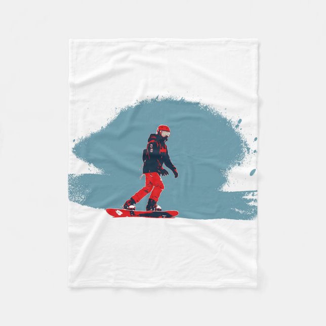 I Dream of Snowboarding - Snowboarder Fleece Blanket (Front)