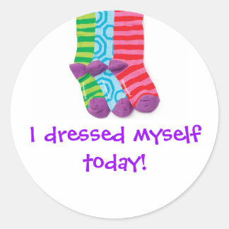 "I dressed Myself" Classic Round Sticker