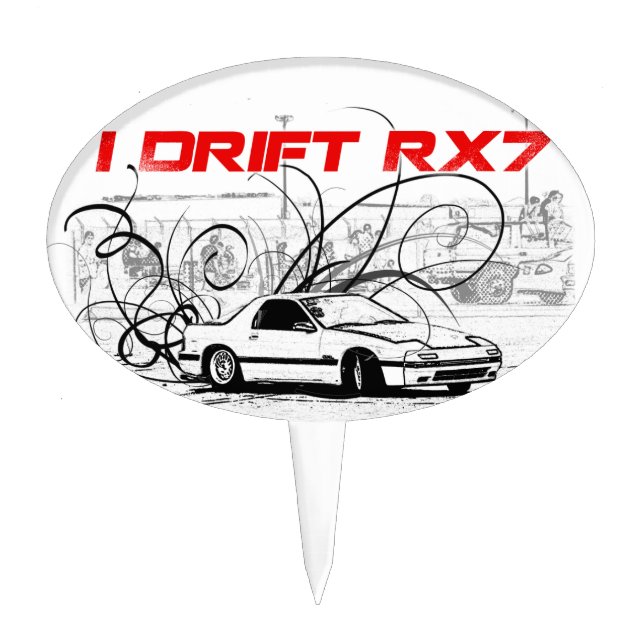 I Drift RX7 Cake Topper (Front)