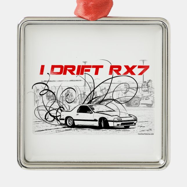 I Drift RX7 Metal Ornament (Front)