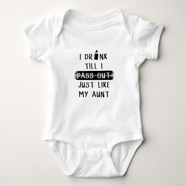 AUNT I drink till I pass out Funny cute Baby Grow Suit Vest gift present z1 