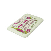 I Drink Wine Funny Quote Bath Mat (Angled)
