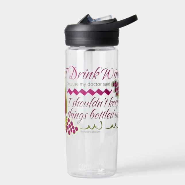 I Drink Wine Funny Quote CamelBak Water Bottle (Left)