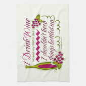 I Drink Wine Funny Quote Design Hand Towel (Vertical)
