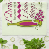 I Drink Wine Funny Quote Towel (Folded)
