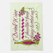 I Drink Wine Funny Quote Towel (Vertical)