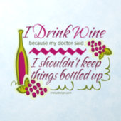 I Drink Wine Funny Quote Wall Decal (Insitu 1)