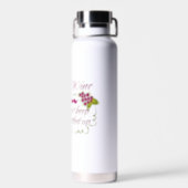 I Drink Wine Funny Quote Water Bottle (Back)