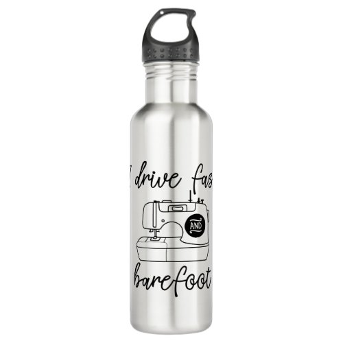 I drive fast and barefoot stainless steel water bottle