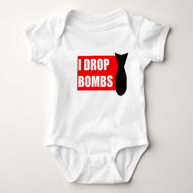 I Drop Bombs Baby Bodysuit (Front)
