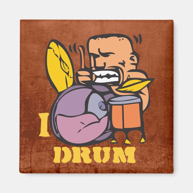 I Drum - Fun Drummer Drumming Magnet (Front)