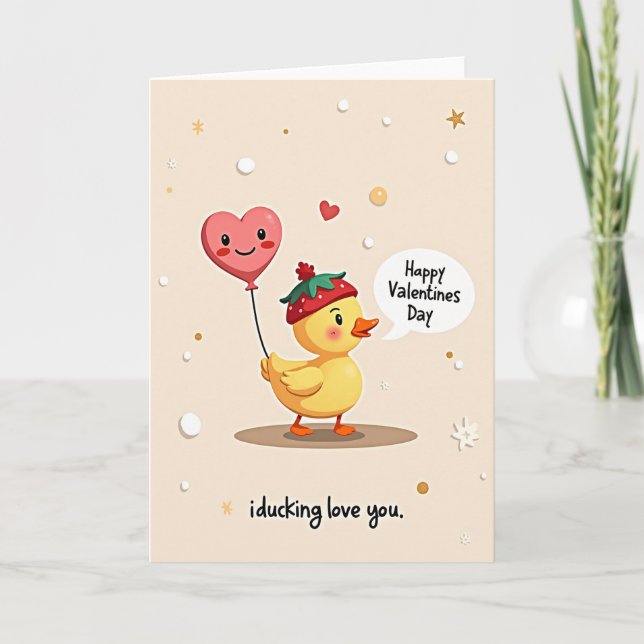I Ducking Love You Valentines Card (Front)