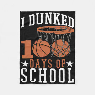 I Dunked 100 Days Of School Kindergarden Bysketbyl Fleece Blanket