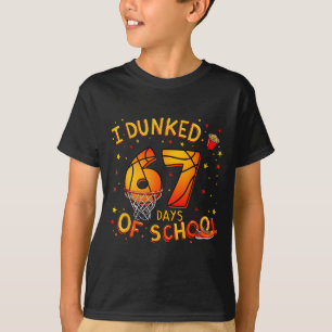 I Dunked 67 Days Of School Basketball Boys Kids T-Shirt