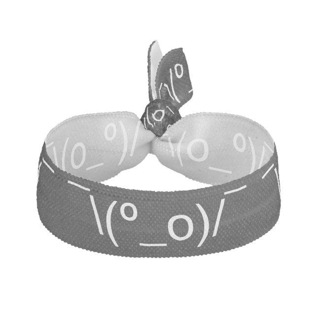 I Dunno LOL ¯\(º_o)/¯ Emoticon Japanese Kaomoji Elastic Hair Tie (Front)
