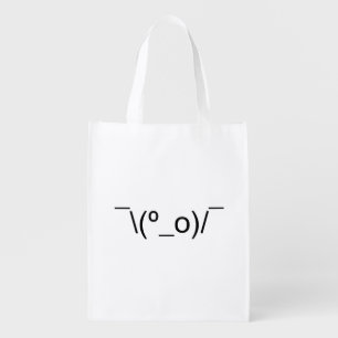 I Dunno LOL ¯\(º_o)/¯ Emoticon Japanese Kaomoji Grocery Bag
