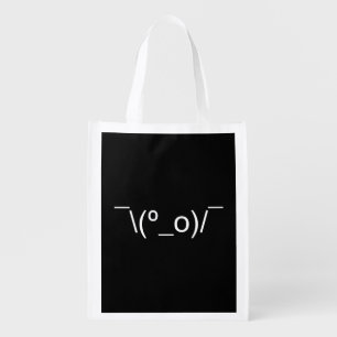 I Dunno LOL ¯\(º_o)/¯ Emoticon Japanese Kaomoji Grocery Bag