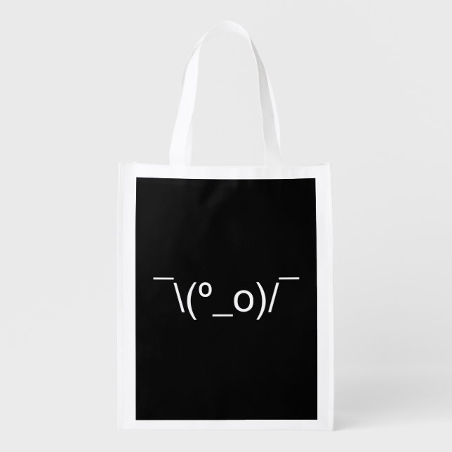 I Dunno LOL ¯\(º_o)/¯ Emoticon Japanese Kaomoji Grocery Bag (Front)